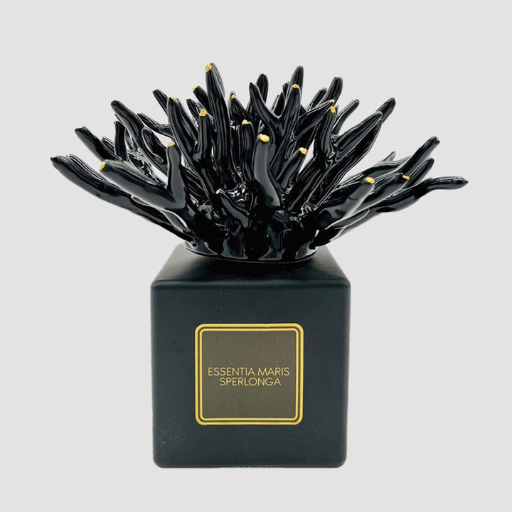Gold and Black Coral 500ml (limited edition) - Handmade ceramic and glass room fragrance diffuser by Battista Emanuela - Fp Art Online