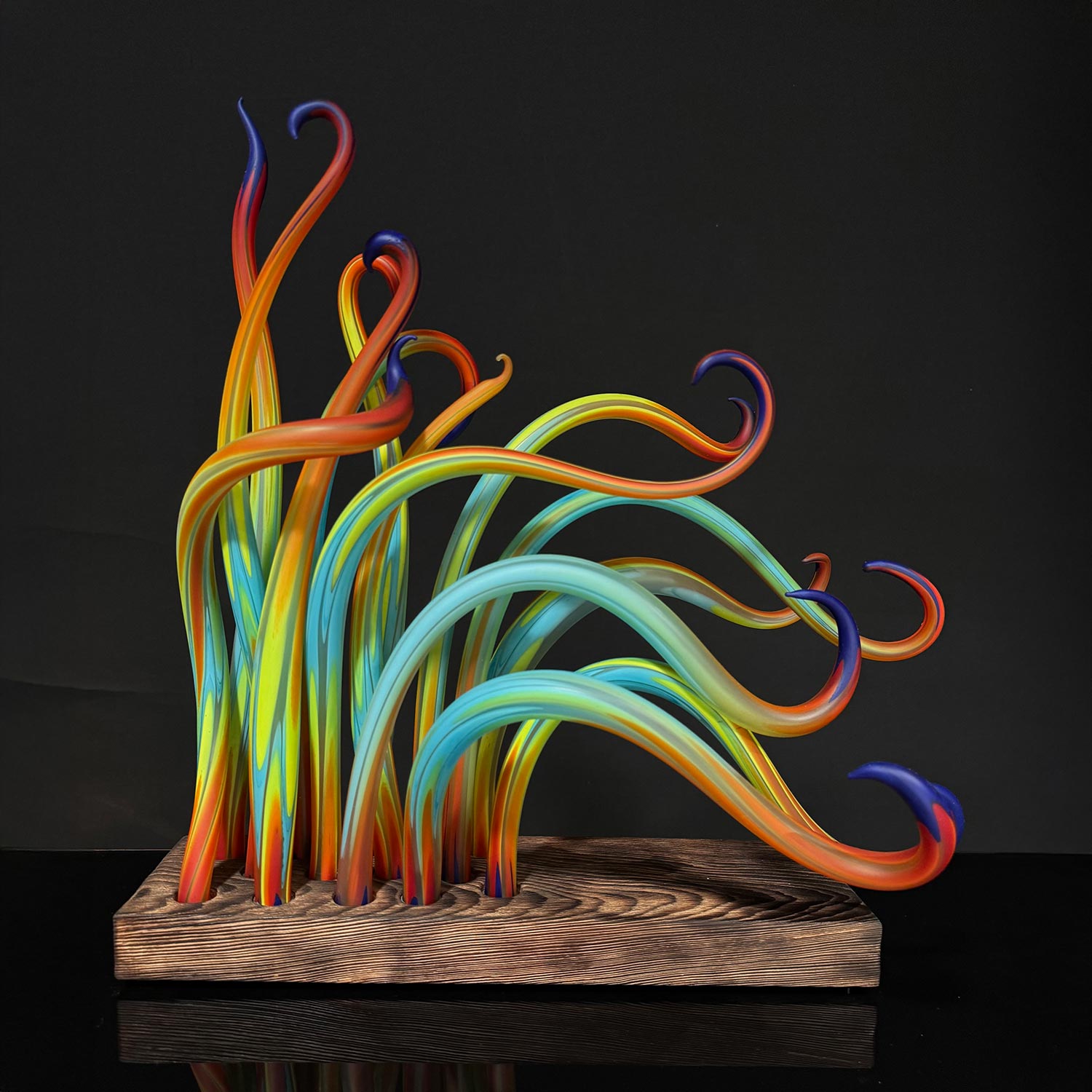 Parrot Seaweed - Sculptures. Murano glass blown on burned Venetian