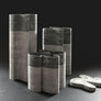 Stripes C3, Extremely thin lagoon green / Indian green marble vase by Bufalini Marble Ulian Paolo - Fp Art Online