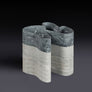 Stripes C3, Extremely thin lagoon green / Indian green marble vase by Bufalini Marble Ulian Paolo - Fp Art Online