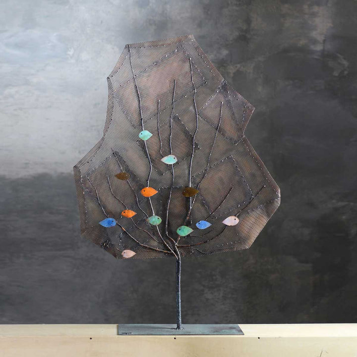 Gorgonia Arlecchino - Enameled copper sculpture by Branca Mario - Fp Art Online