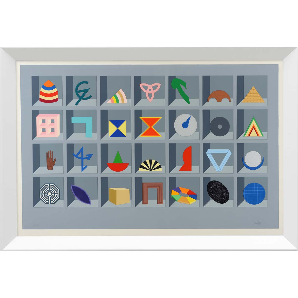Casellario - Paintings. Screen printing, three-level collage on 