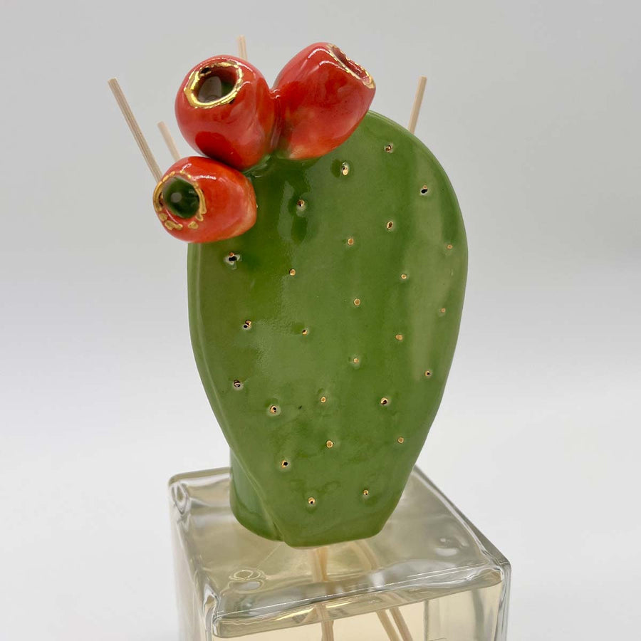 Prickly Pear with Fruits 500ml - Handmade ceramic and glass room fragrance diffuser by Battista Emanuela - Fp Art Online