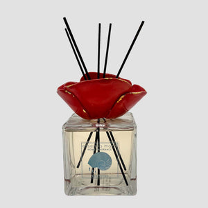 Red Poppy 500ml - Handmade ceramic and glass room fragrance diffuser by Battista Emanuela - Fp Art Online