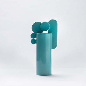 Sardinia - Turquoise glazed bubble family ceramic vase by CuoreCarpenito - Fp Art Online