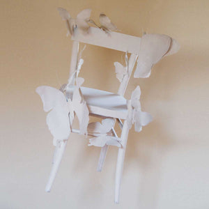 Wall Hung Chair - Chair, concrete, relief by Bruni Francesco - Fp Art Online