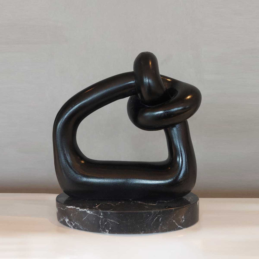 Black Knot - Handmade shelf sculpture in fiberglass by Fp Art Collection - Fp Art Online