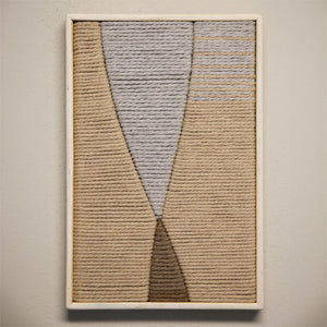 Nuts Rope - Hand-colored cotton ropes wall panel with Okoume timber frame by Fp Art Collection - Fp Art Online