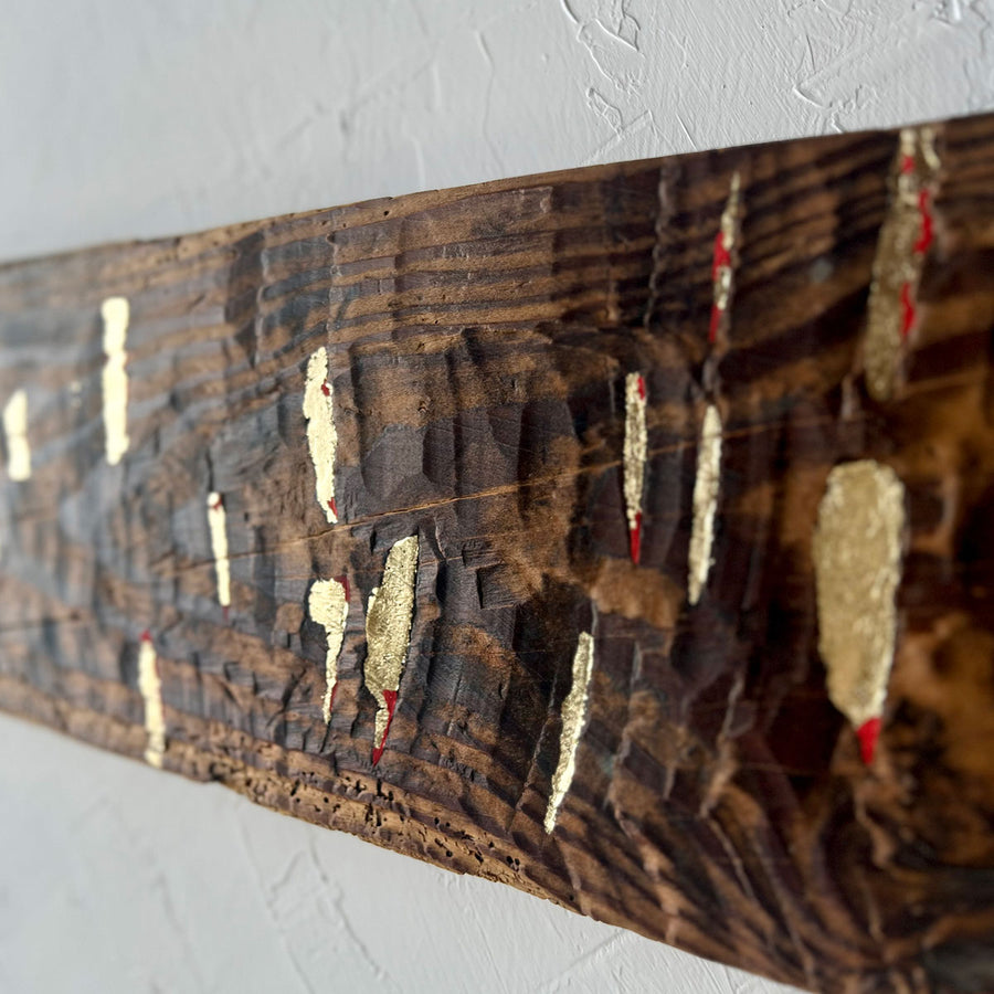 Orme - Timber wall sculpture, mixed technique by Guerra Serena - Fp Art Online