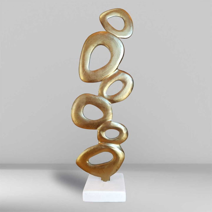 Rings Totem - Handmade shelf sculpture in painted metal by Fp Art Collection - Fp Art Online