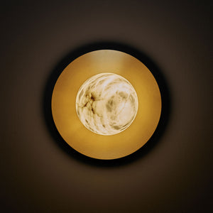 Mini Alabaster Moon  - Brass and alabaster wall sconce by Matlight Milano - Fp Art Online