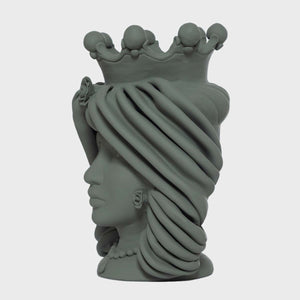 Artemide - Handmade terracotta vase in sage green by Boemi Stefania - Fp Art Online