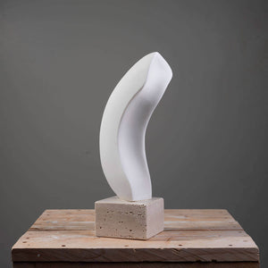 Banana-shaped marble sculpture by FP Art