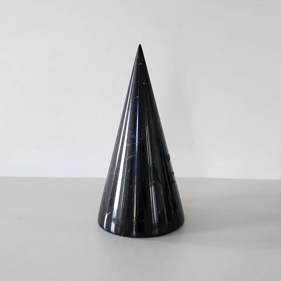 Black Cone - Black Marquina marble shelf object by Fp Art Collection - Fp Art Online