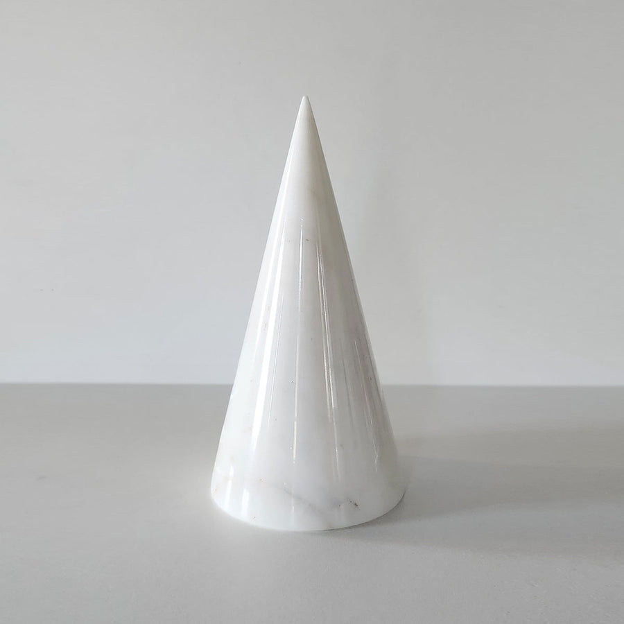 White Cone - Carrara marble shelf object by Fp Art Collection - Fp Art Online