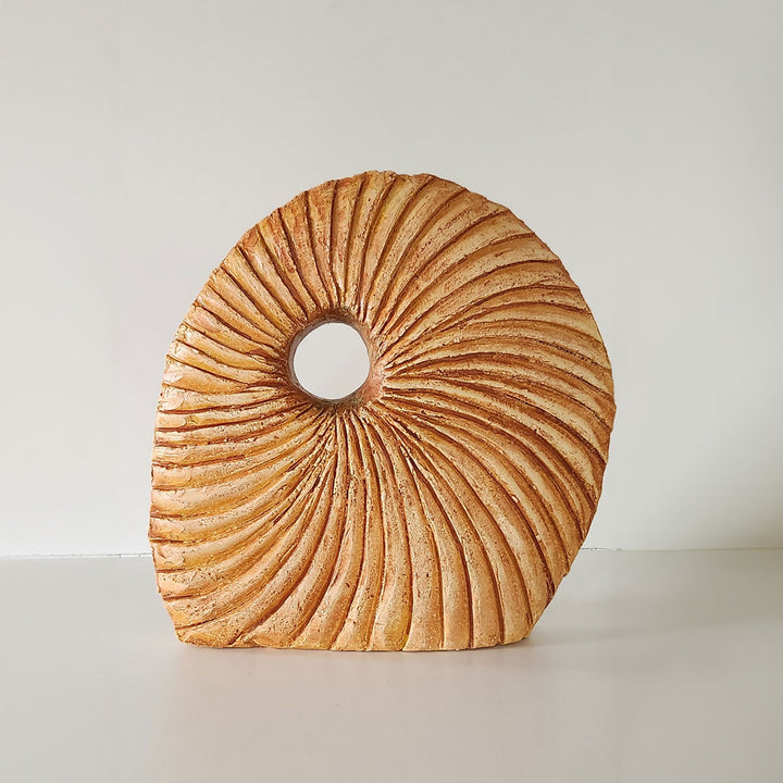 Ellipse #1 - Handmade shelf sculpture in terracotta by Fp Art Collection - Fp Art Online