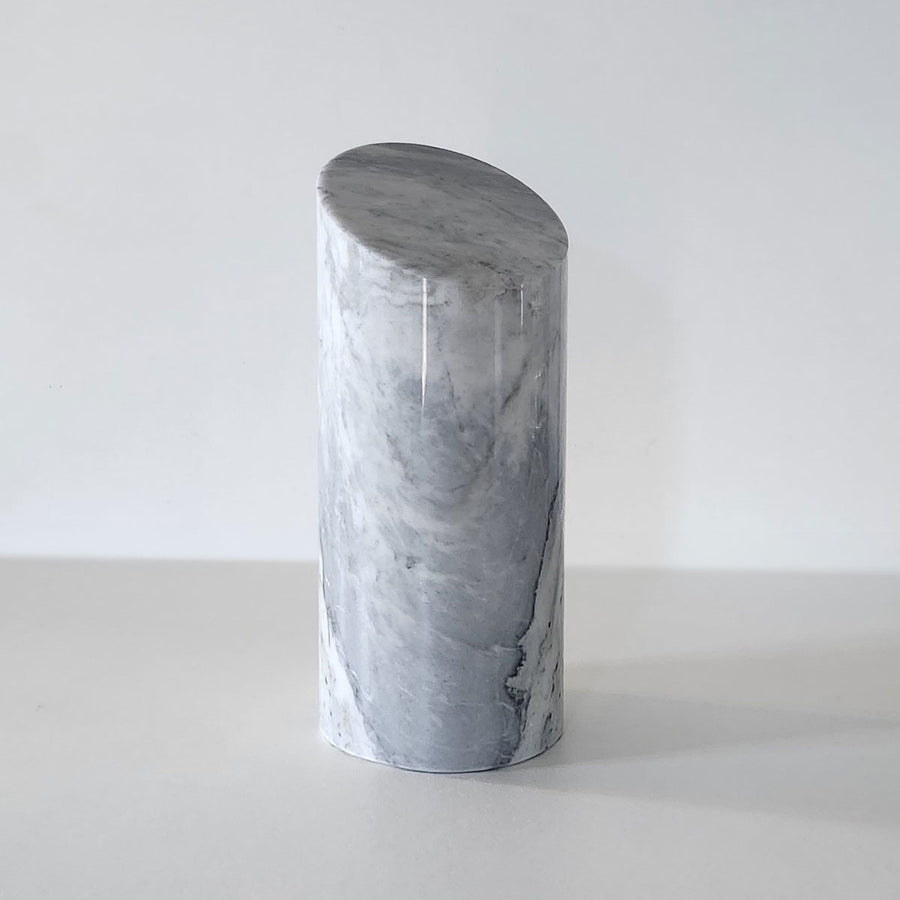 Grey Cylinder - Bardiglio marble shelf object by Fp Art Collection - Fp Art Online