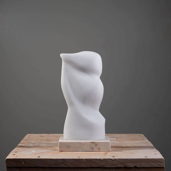 Flame-shaped marble sculpture by FP Art