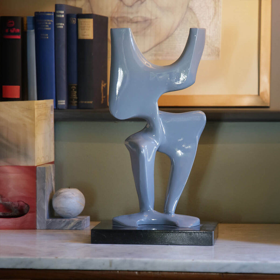 Grey Whispers (Glossy) - Handmade shelf sculpture in fiberglass by Fp Art Collection - Fp Art Online