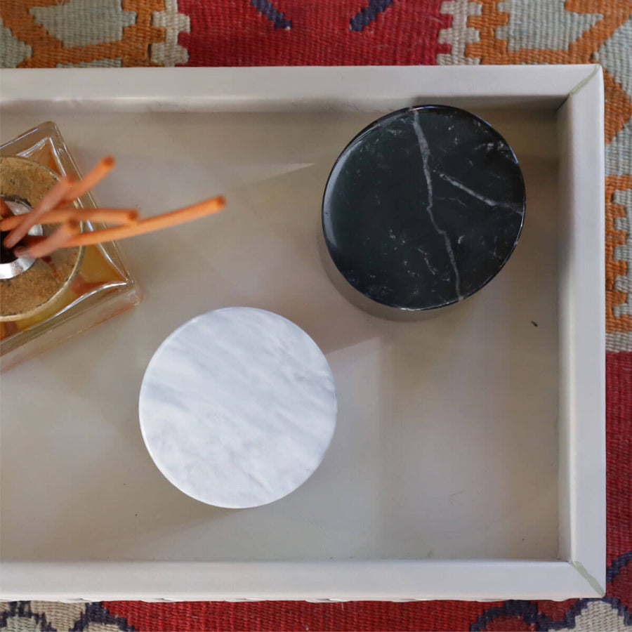 Black Small Cylinder - Black Marquina marble shelf object by Fp Art Collection - Fp Art Online