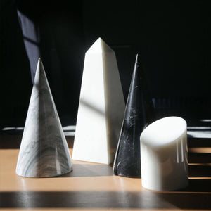 White Pyramid - Carrara marble shelf object by Fp Art Collection - Fp Art Online