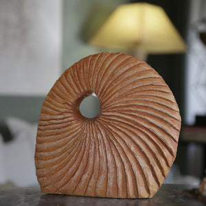 Ellipse #1 - Handmade shelf sculpture in terracotta by Fp Art Collection - Fp Art Online