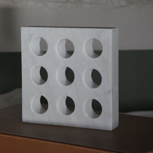 Nine Marble Dots - Handmade shelf sculpture in marble by Fp Art Collection - Fp Art Online