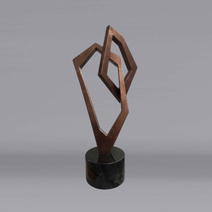 Geometric #19 - Bronze patina aluminium sculpture with black granite base by Fp Art Collection - Fp Art Online