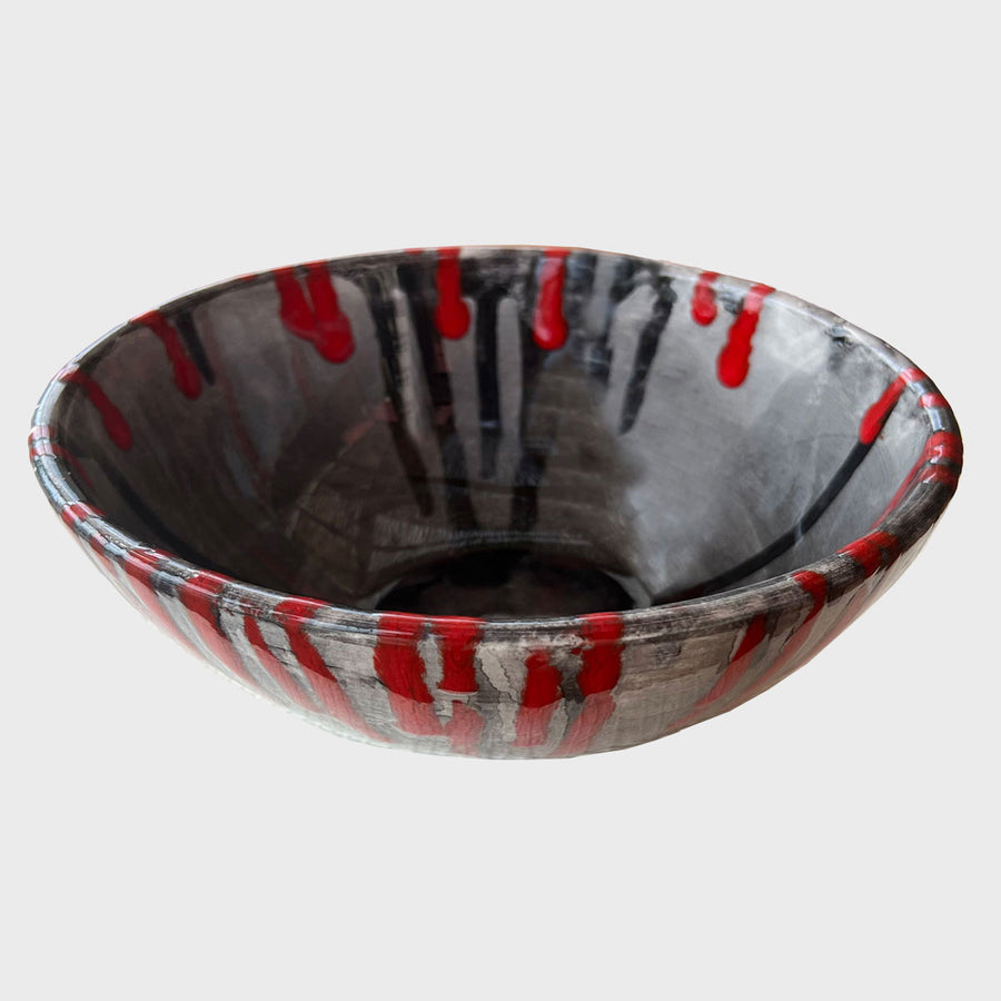 "Macchia" Salad Bowl, Handmade ceramic plate by La Falce Giovanna - Fp Art Online