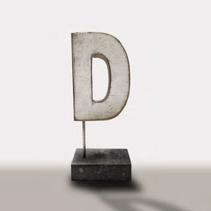 Letter D - Handmade shelf sculpture in timber by Fp Art Collection - Fp Art Online