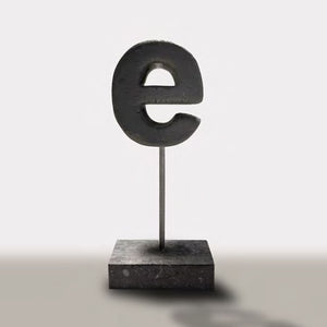 Letter E Lowercase - Handmade shelf sculpture in timber by Fp Art Collection - Fp Art Online