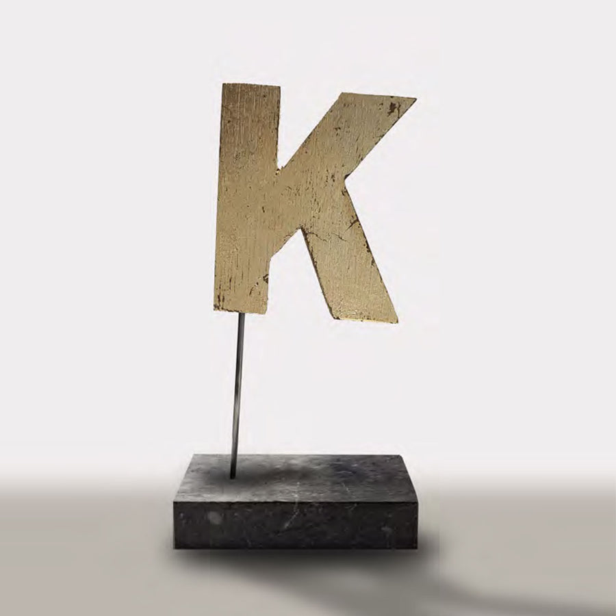 Letter K - Handmade shelf sculpture in timber by Fp Art Collection - Fp Art Online