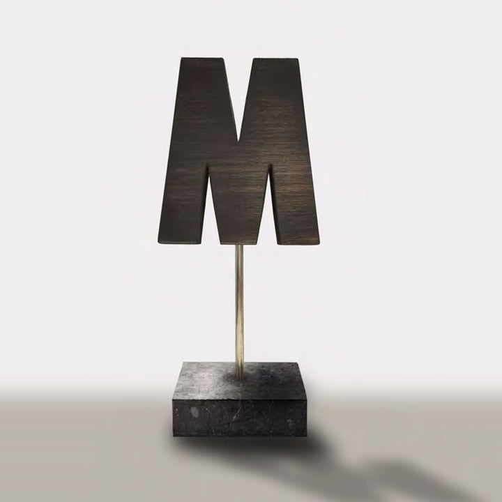 Letter M - Handmade shelf sculpture in timber by Fp Art Collection - Fp Art Online