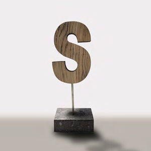 Letter S - Handmade shelf sculpture in timber by Fp Art Collection - Fp Art Online