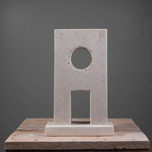 Small house-shaped marble sculpture by FP Art
