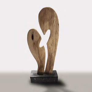 Lovers - Handmade shelf sculpture in timber by Fp Art Collection - Fp Art Online