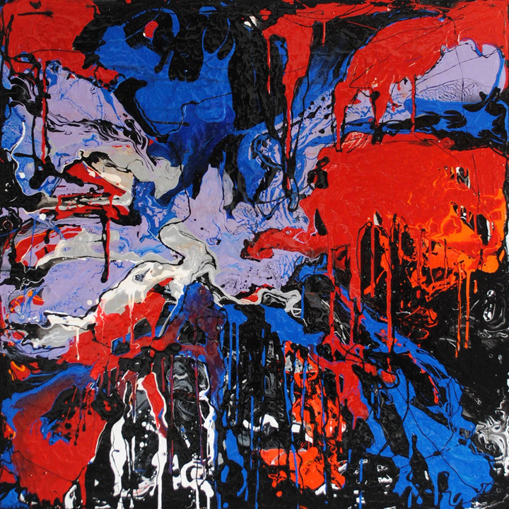 Magma - Acrylic and resin on canvas by Szutor Ribana - Fp Art Online