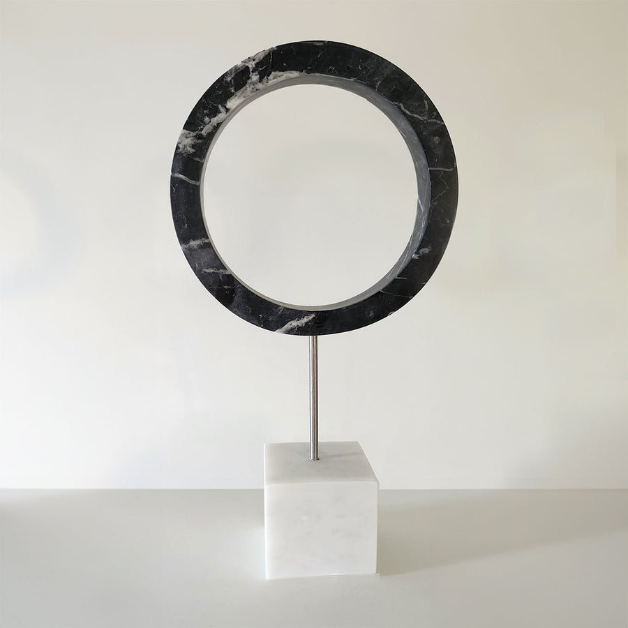 Orbital Circle - Handmade shelf sculpture in marble by Fp Art Collection - Fp Art Online