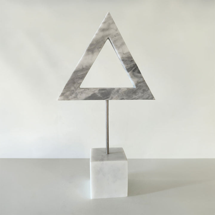 Orbital Triangle - Handmade shelf sculpture in marble by Fp Art Collection - Fp Art Online