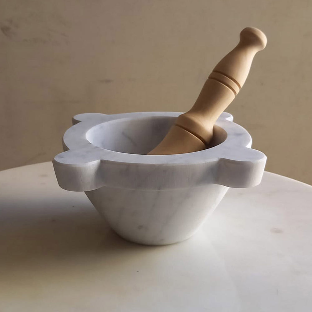 Carrara Marble Mortar