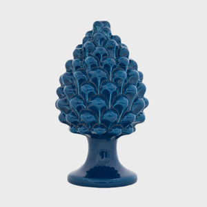 Pine Cone Blue - Ceramic sculpture, glazed by immersion by Agaren - Fp Art Online