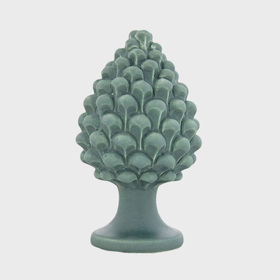 Pine Cone Blue - Ceramic sculpture, glazed by immersion by Agaren - Fp Art Online