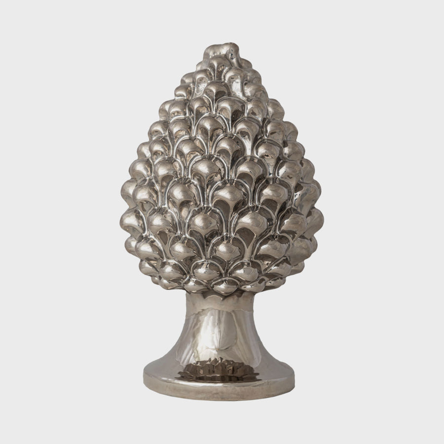 Pine Cone Neutral - Ceramic sculpture, glazed by immersion by Agaren - Fp Art Online