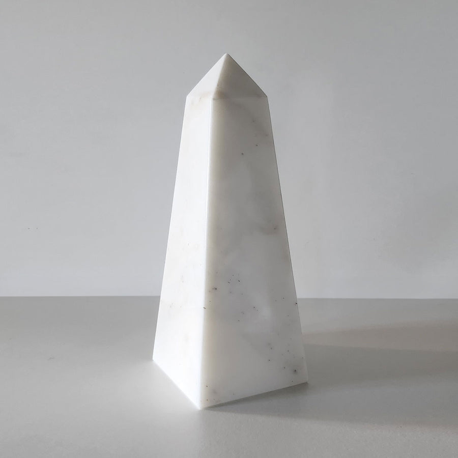 White Pyramid - Carrara marble shelf object by Fp Art Collection - Fp Art Online