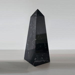 Black Pyramid - Black Marquina marble shelf object by Fp Art Collection - Fp Art Online