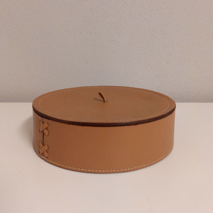 Round Rope Leather Box with Lid by Fp Art Collection - Fp Art Online