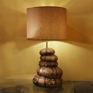 Large Sea Urchin Lamp - Resin base with grey cotton lamp shade by Fp Art Collection - Fp Art Online