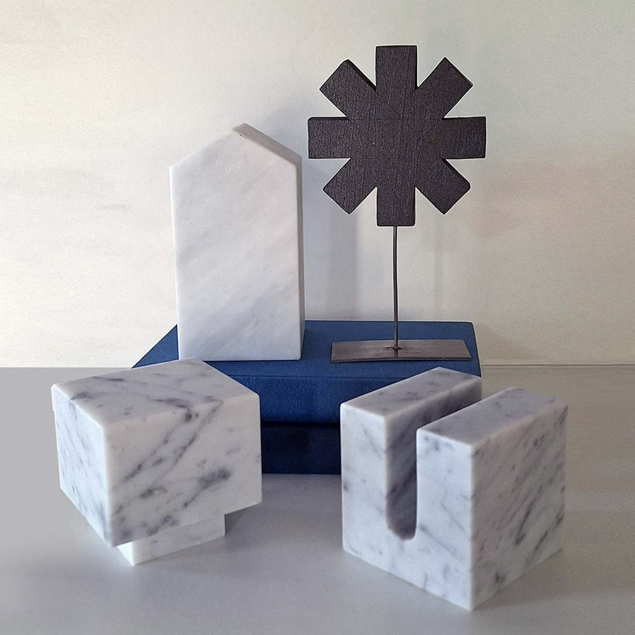 White Cube - Carrara marble book holder by Fp Art Collection - Fp Art Online