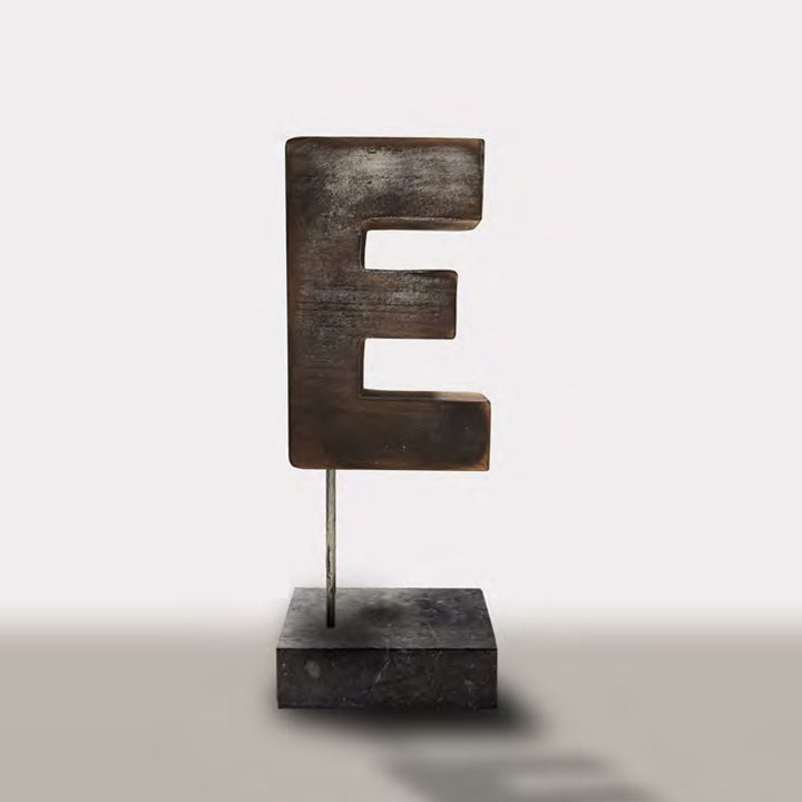 Letter E Uppercase - Handmade shelf sculpture in timber by Fp Art Collection - Fp Art Online