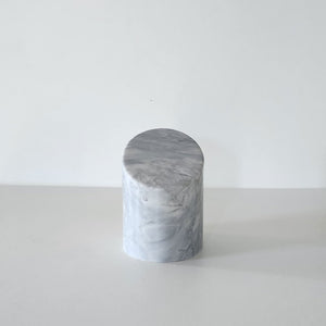 Grey Small Cylinder - Bardiglio marble shelf object by Fp Art Collection - Fp Art Online